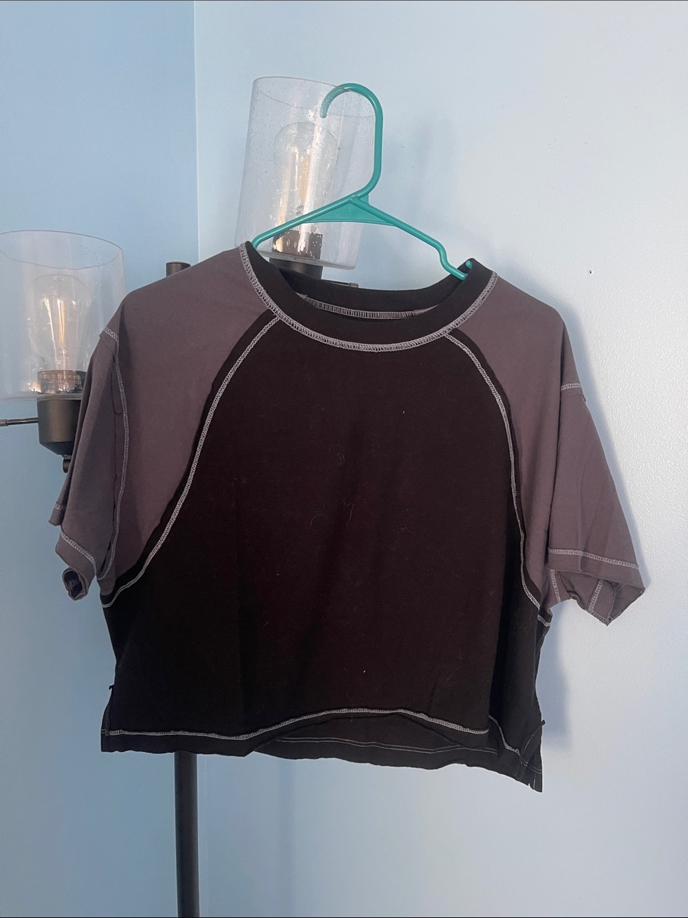 BDG Two-Tone Black and Gray Crop Top